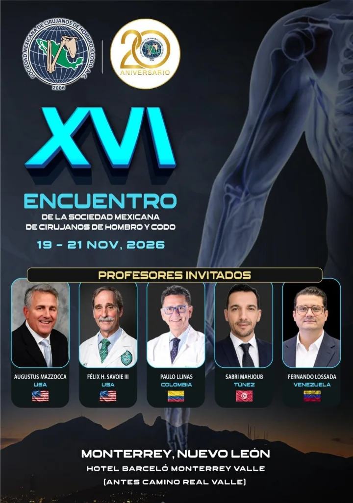 Promocional: XVI Encuentro de la Sociedad Mexicana de Cirujanos de Hombro y Codo